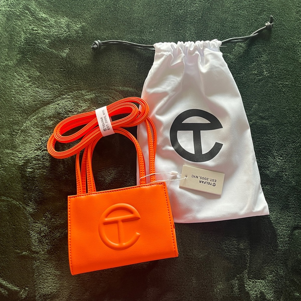 BNWT Small Orange Telfar Shopping Bag